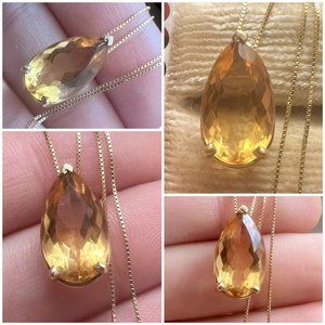 Solid 14k gold genuine 6ctw citrine #072208